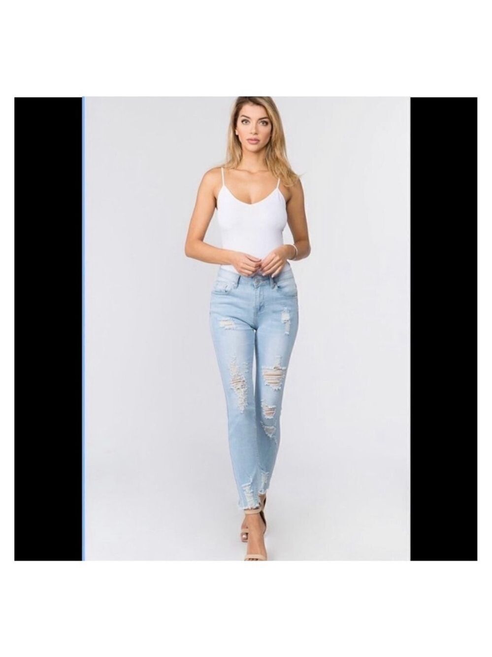 American Bazi Blue Distressed Denim Jeans Size 1X